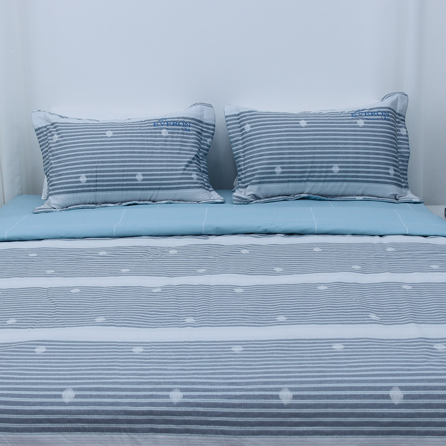 Chăn Bốn Mùa Cotton Xanh Biển Sọc Everon Lite ELCP107 (200 x 220cm)