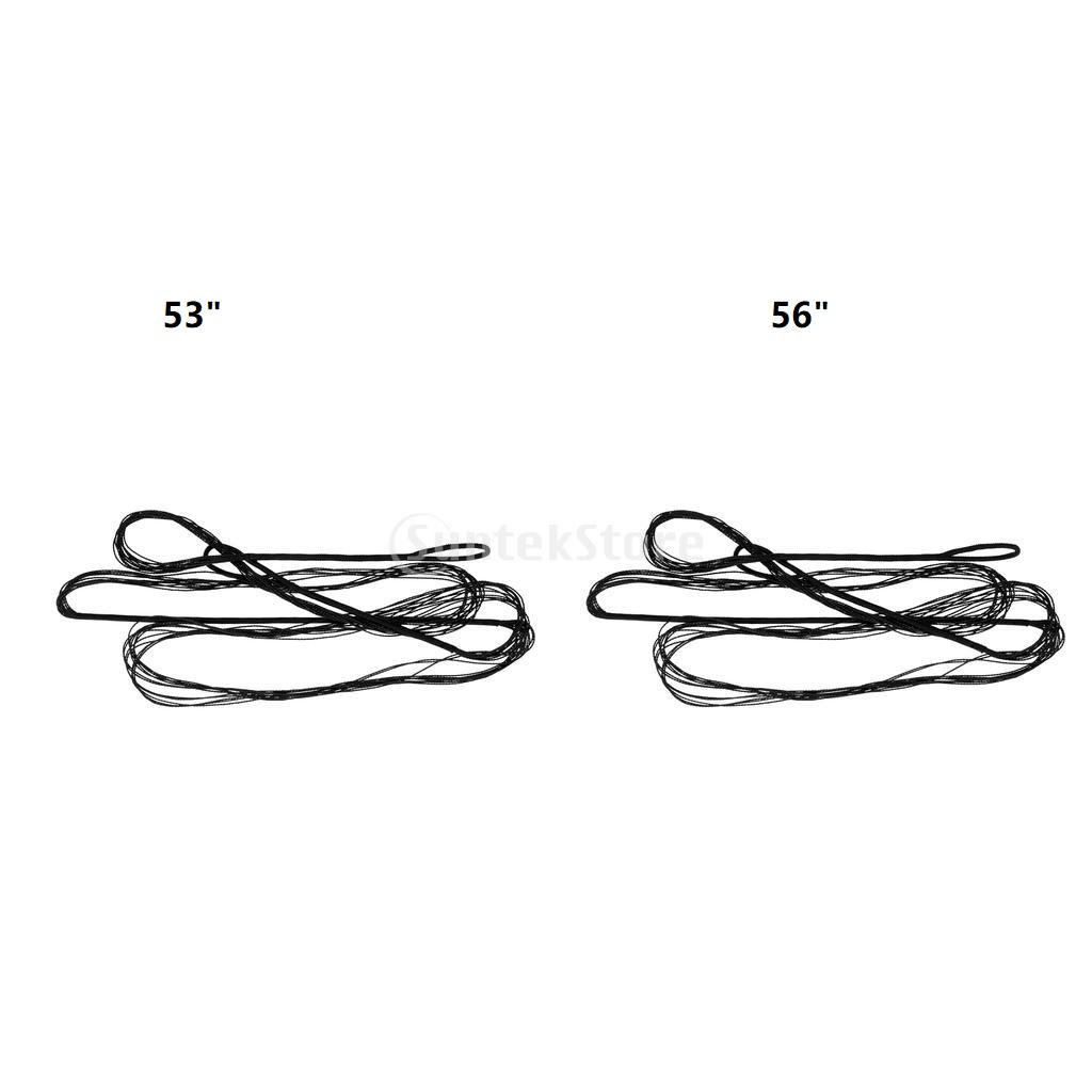 2Pcs Black 53" 56" Dacron Bow String For Traditional Recurve Bow Bowstring