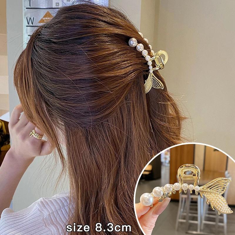 Kẹp Tóc Càng Cua Lớn Đính Đá & Ngọc Trai Thời Trang