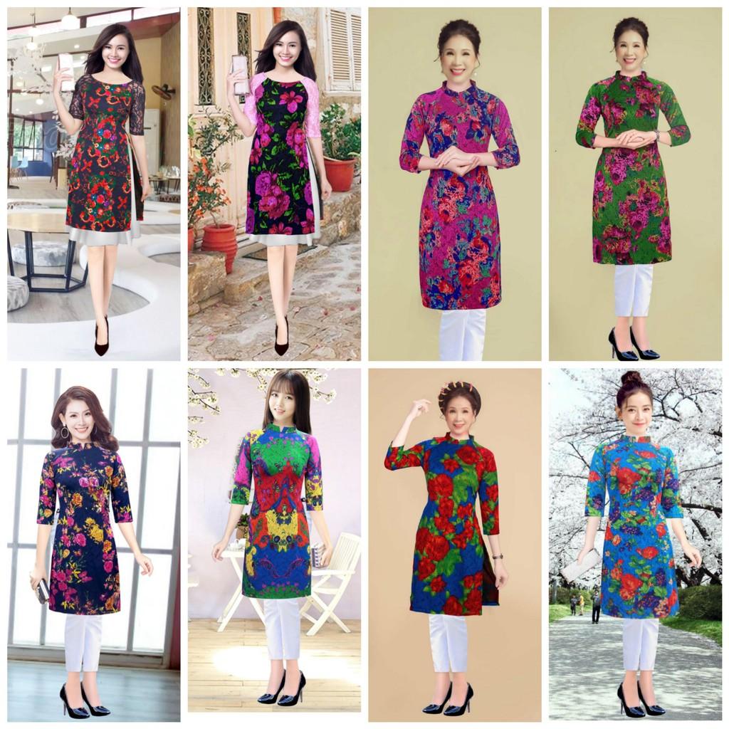 Áo dài cách tân gấm thun