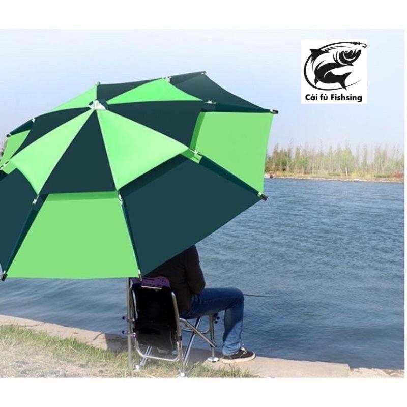 Ô dù che nắng, che mưa câu cá 4mùa hình dọc dưa 2 tầng rộng 2m