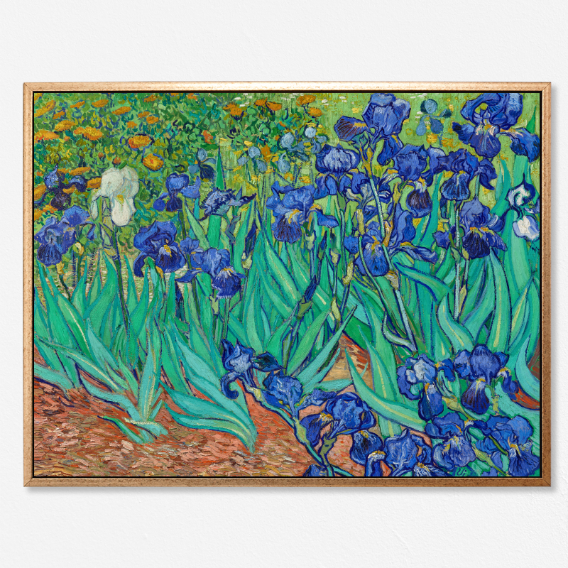 Tranh in canvas trang trí treo tường danh họa Vincent Van Gogh &quot;Irises 1889 &quot;60 x 80 cm