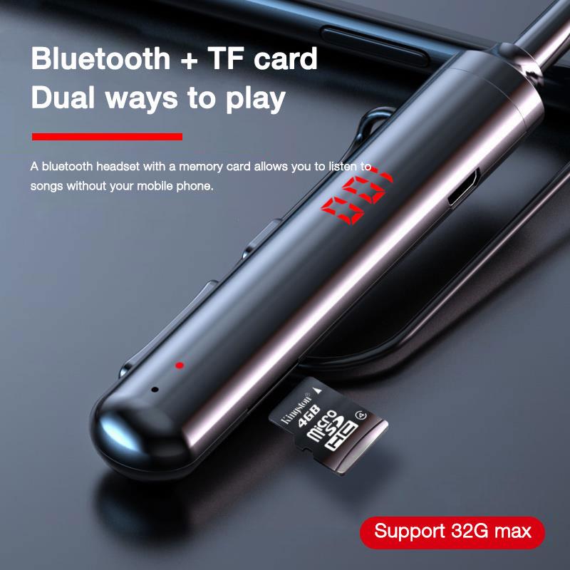 EARDECO 600MAh Bluetooth Đeo Cổ Tai Nghe Nhét Tai Không Dây Tai Nghe Bass Stereo Tai Nghe Loại Bỏ Tiếng Ồn Pin TF