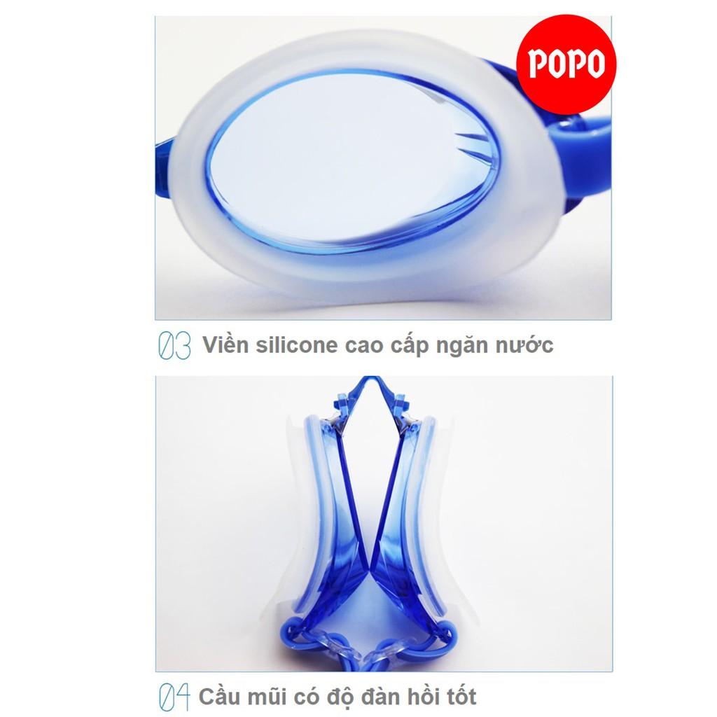 Kính bơi người lớn cho nam nữ POPO 1153 chống tia UV, chống lóa, mắt trong suốt