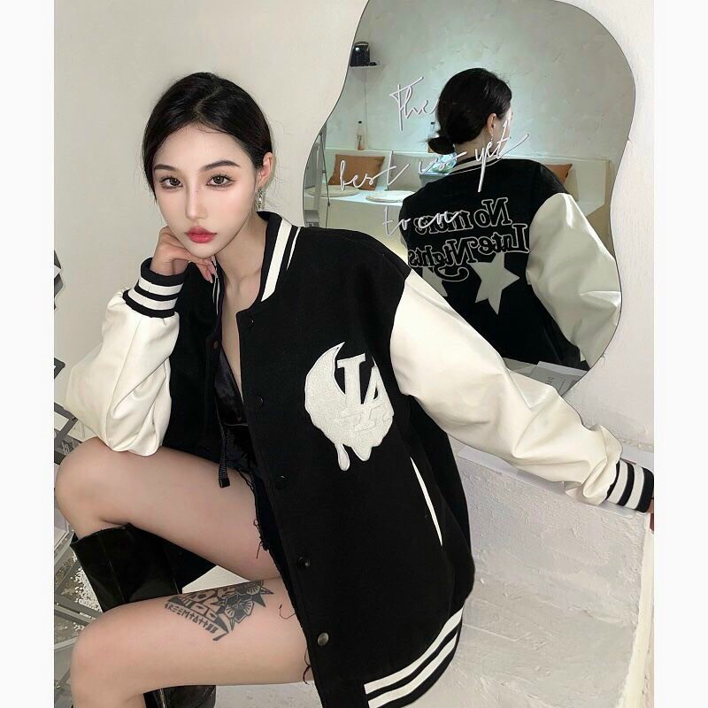 áo khoác dù no more late night, Áo khoác dù ngôi sao, Áo khoác nữ dù màu đen form rộng có nón, áo khoác bomber JACKET NO MORE, áo khoác bóng chày phong cách hàn quốc