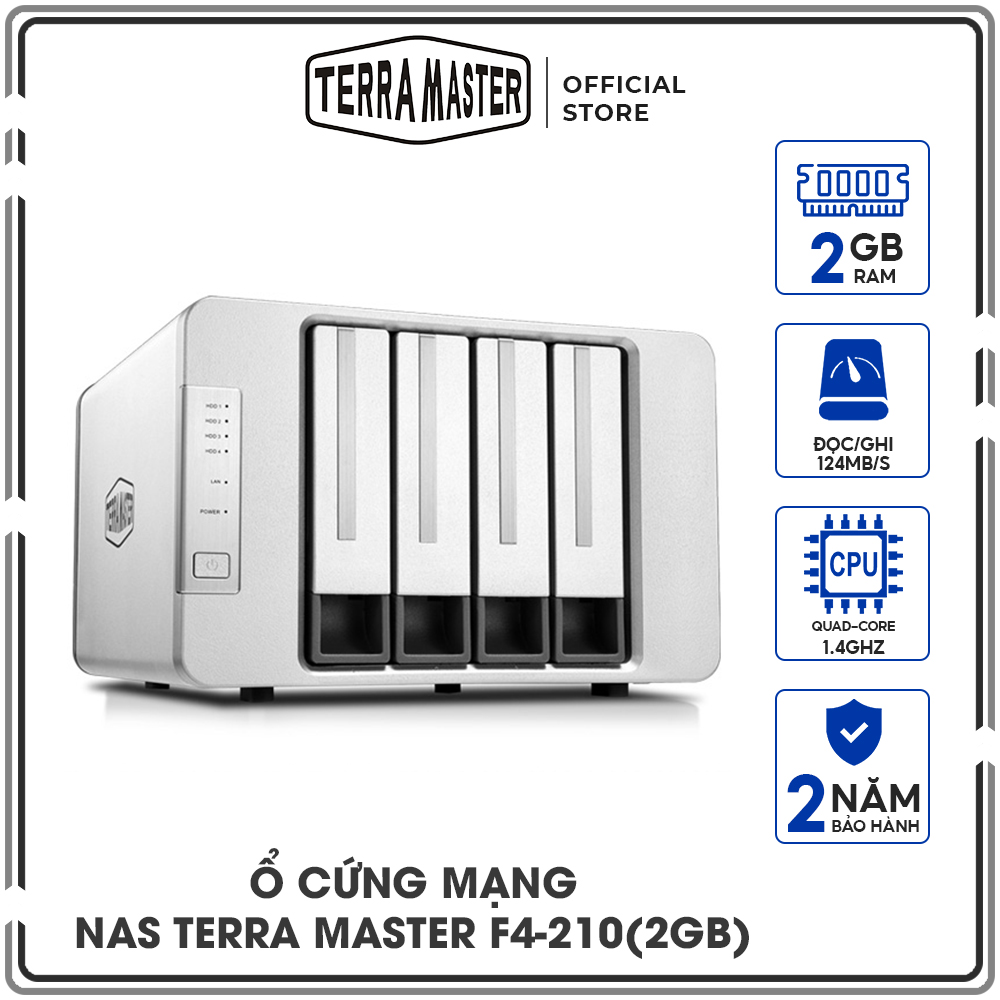 Ổ cứng mạng NAS Terra Master F4-210 - 4 Khay ổ cứng Hàng chính hãng