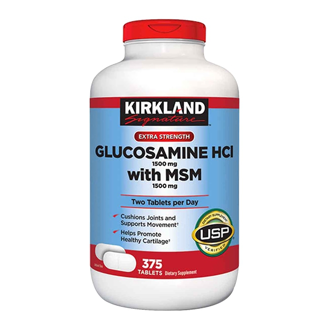 Viên Uống Hỗ Trợ Xương Khớp Kirkland Glucosamine HCL MSM 1500mg Mỹ Nắp Đỏ