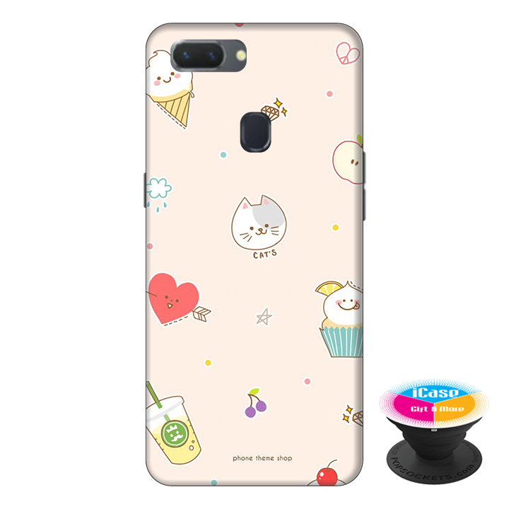 Ốp lưng điện thoại Oppo A5S hình Mèo Con tặng kèm giá đỡ điện thoại iCase xinh xắn - Hàng chính hãng
