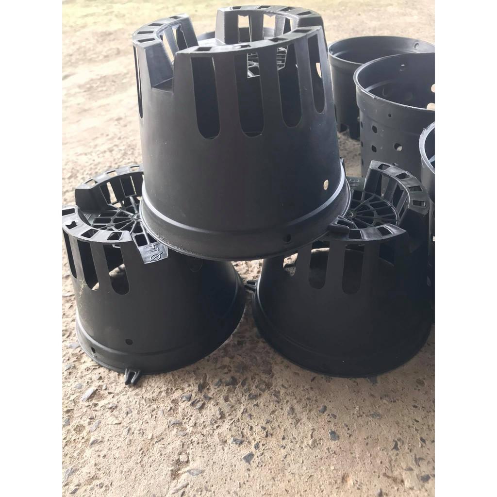 10 Chậu Nhựa Đen F14 Trồng Hoa Lan, Cây Cảnh