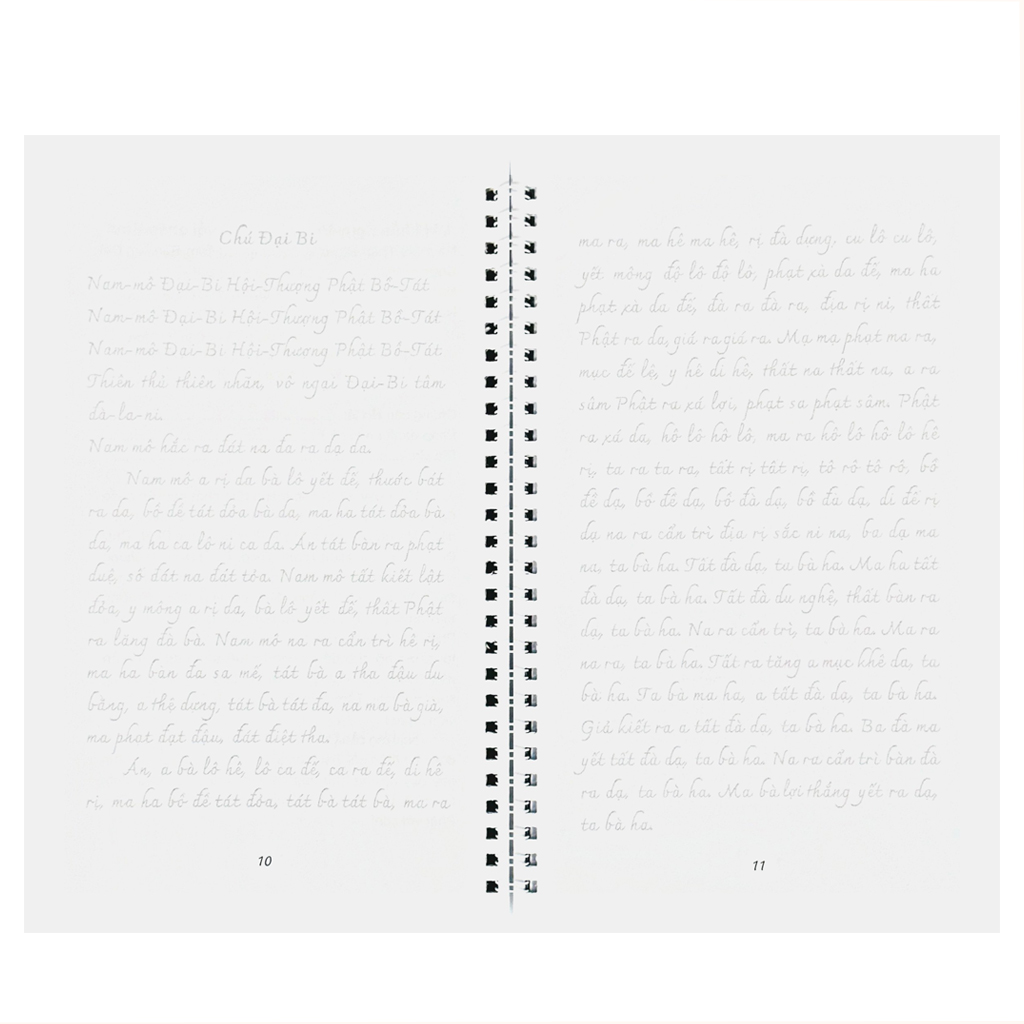 Sách - Vở chép Kinh Chú Đại Bi, sổ chép kinh Chú Đại Bi in chữ mờ loại cao cấp dày dặn - Anan Books