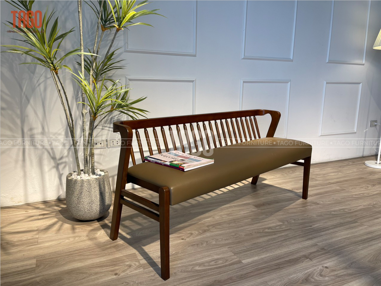 GHẾ BENCH MÙA THU WALNUT 1m4