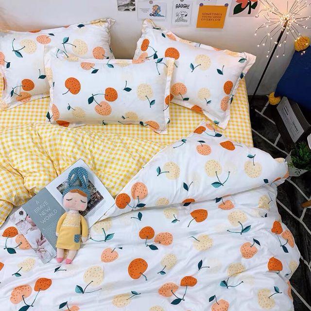Bộ cotton poly Cherry Vàng Cam