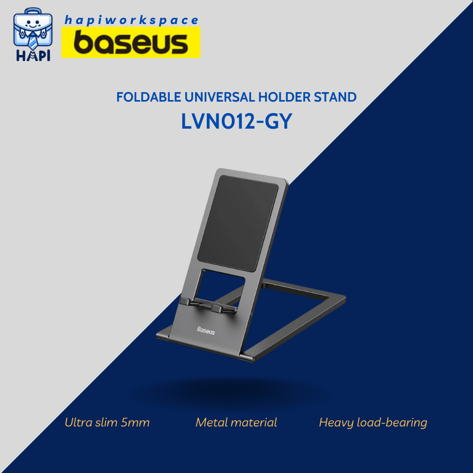 Giá đỡ kim loại xếp gọn hàng chính hãng Baseus BS-LVN012-GY cho điện thoại/tablet siêu mỏng
