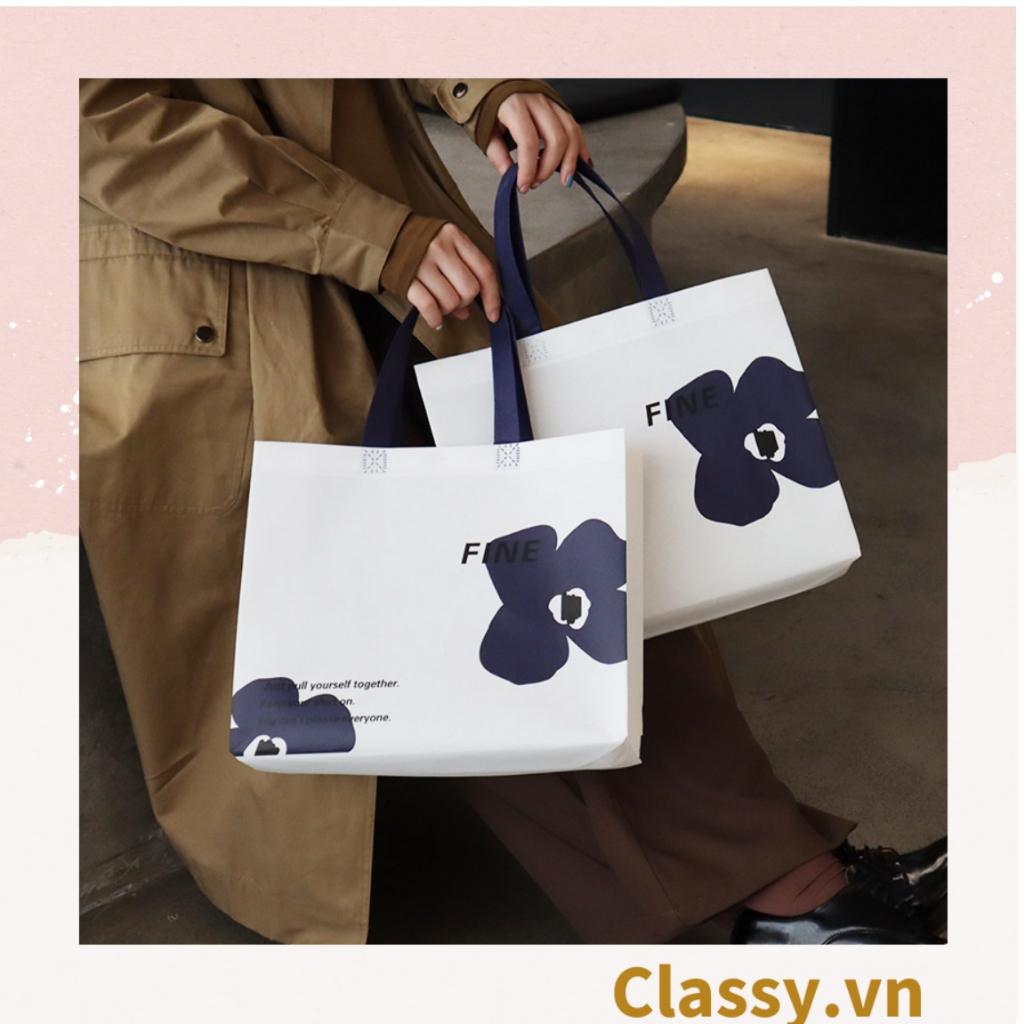 Túi Tote Classy  size khổng lồ; chất liệu vải không dệt, hàng dầy chịu tải 40kg, in hình  hồng hạc vintage T588