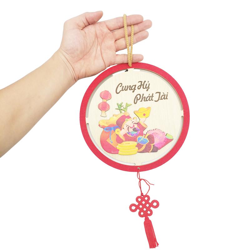 Bảng Gỗ Treo Tường Trang Trí Tết - Bách Mộc T17 - Cung Hỷ Phát Tài