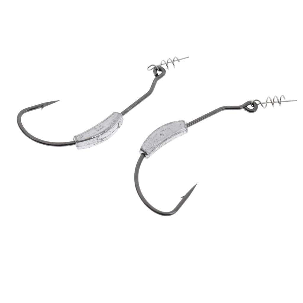 10pcs/set Twistlock Weighted Hooks High Carbon Steel Fishing Hooks