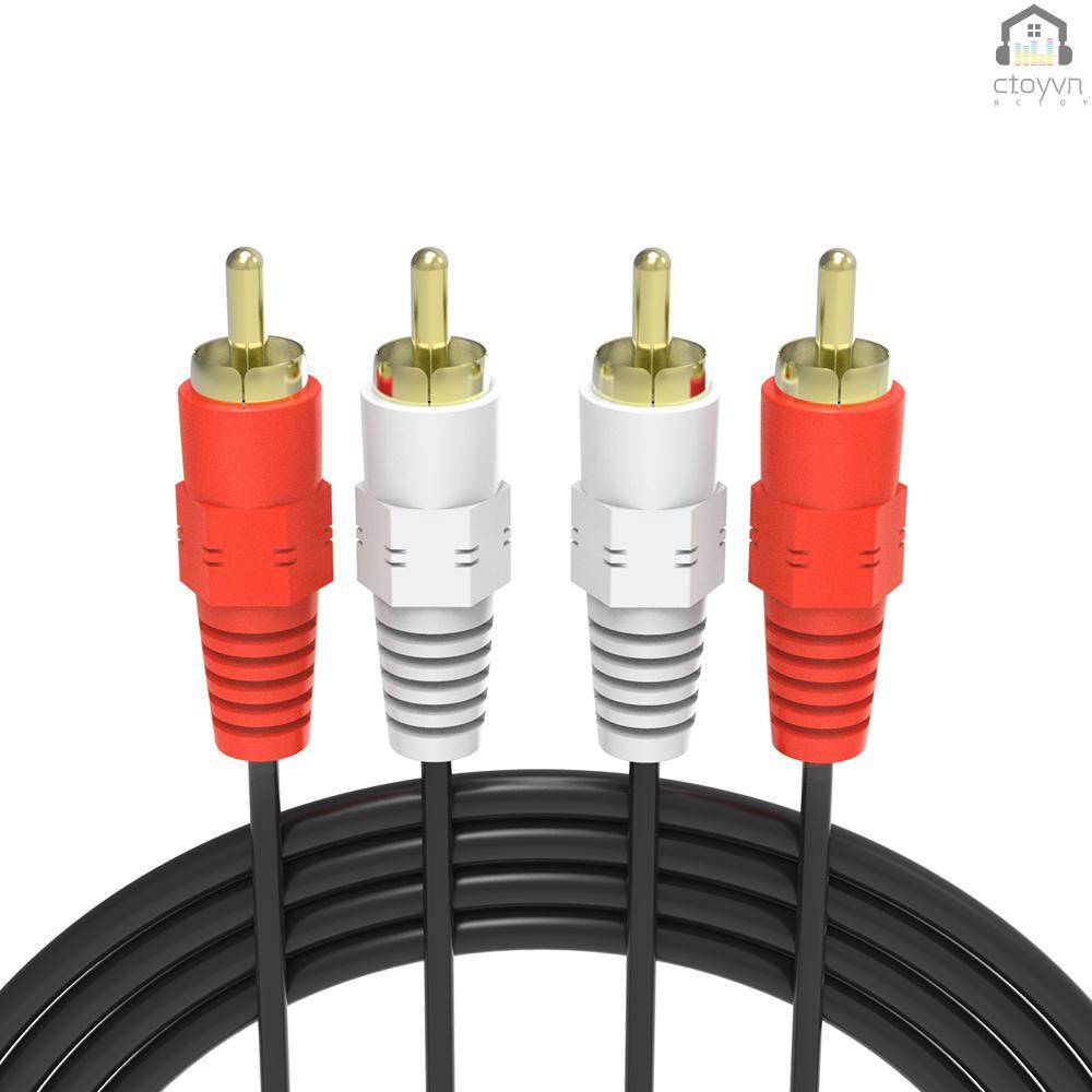 Dây cáp âm thanh chuyển đổi 2 RCA đực sang 2 đầu RCA dài 1.5m màu đen cho bộ khuếch đại âm thanh DVD TV CD