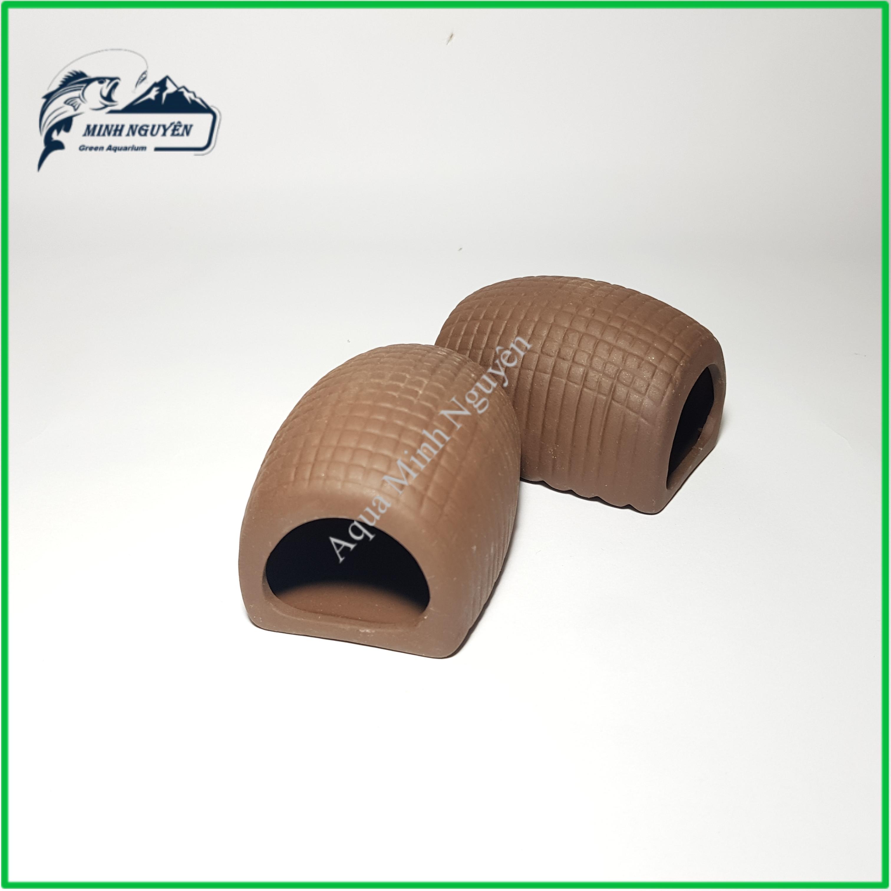 Hang Tép Rỏ Bầu Dục- Đồ chơi tép Hang Tép bằng gốm trang trí bể tép cảnh cá cảnh thủy sinh cao cấp