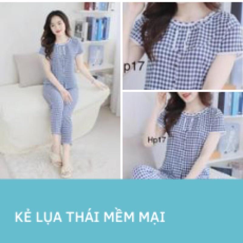 Bộ mặc nhà nữ, đồ bộ nữ chất lụa thái mềm mát, không nhăn thấm hút tốt, đủ size từ 39-65kg