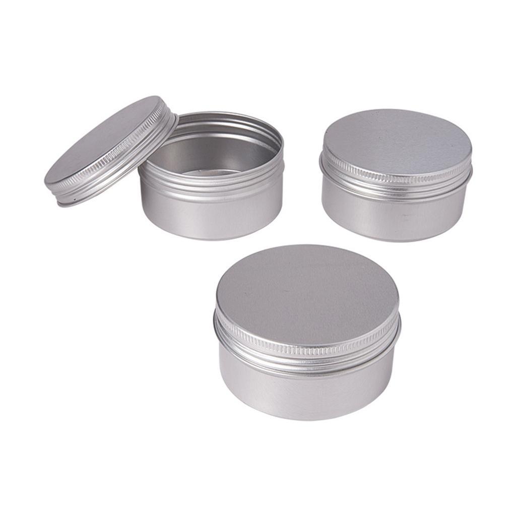 25Pc Aluminum Tin Storage Pot Candles Salves Containers Screw Lid 100ml 80ml