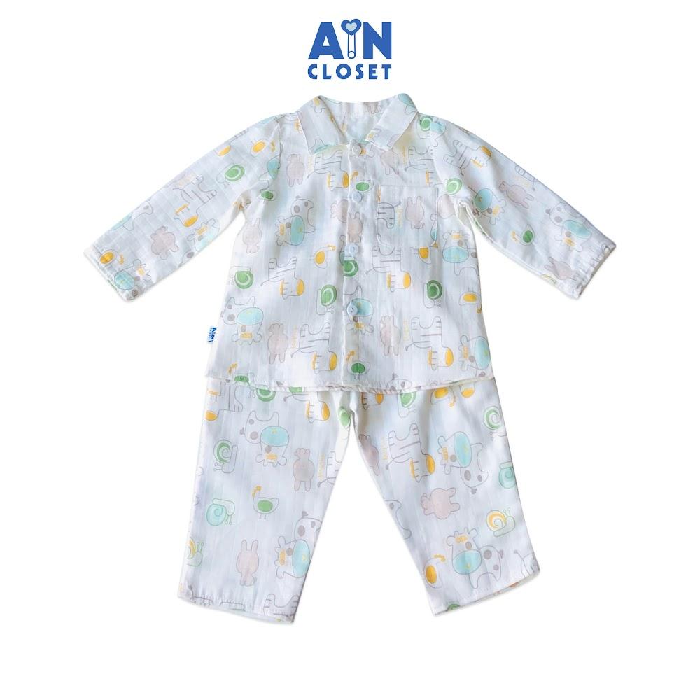 Bộ quần áo dài unisex họa tiết Ngựa vằn xô sợi tre - AICDBTWOYLOT - AIN Closet