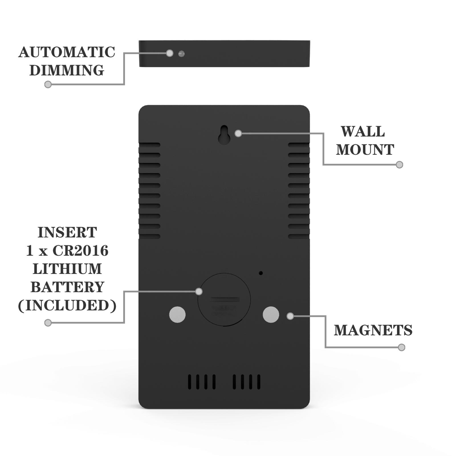 Digital Alarm Clocks,6 Inch Large Display LED Mirror Electronic Clock, with Charging Ports,Snooze,12/24H,Adjustable Brightness,for Bedroom Home Office