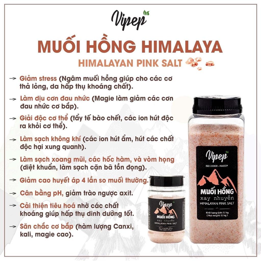 Muối hồng Himalaya Vipep xay nhuyễn, nhiều khoáng chất dinh dưỡng tốt cho sức khỏe (250g-1,1kg)