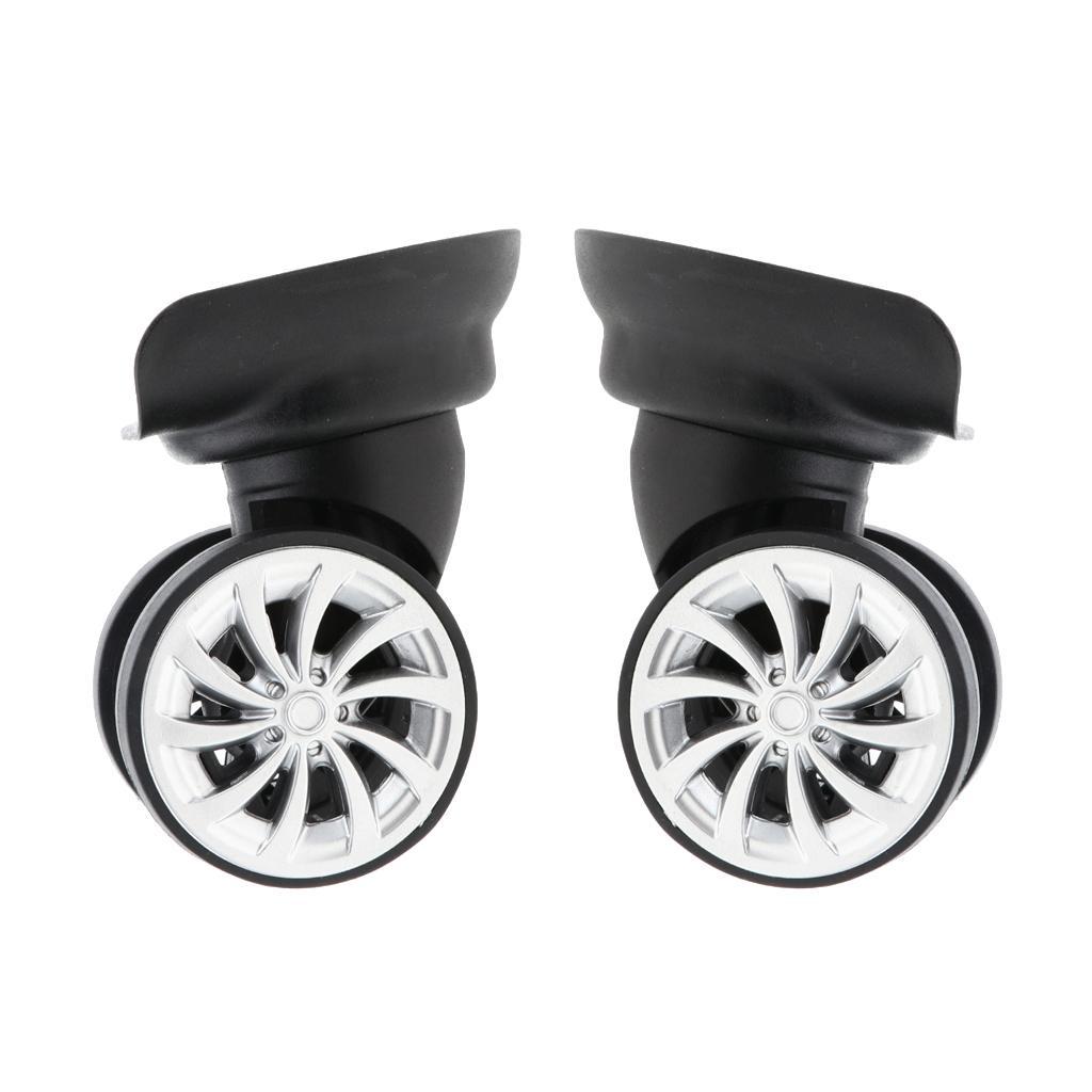 2 Pieces Swivel Suitcase Luggage Casters Dual Roller Wheels for Travel