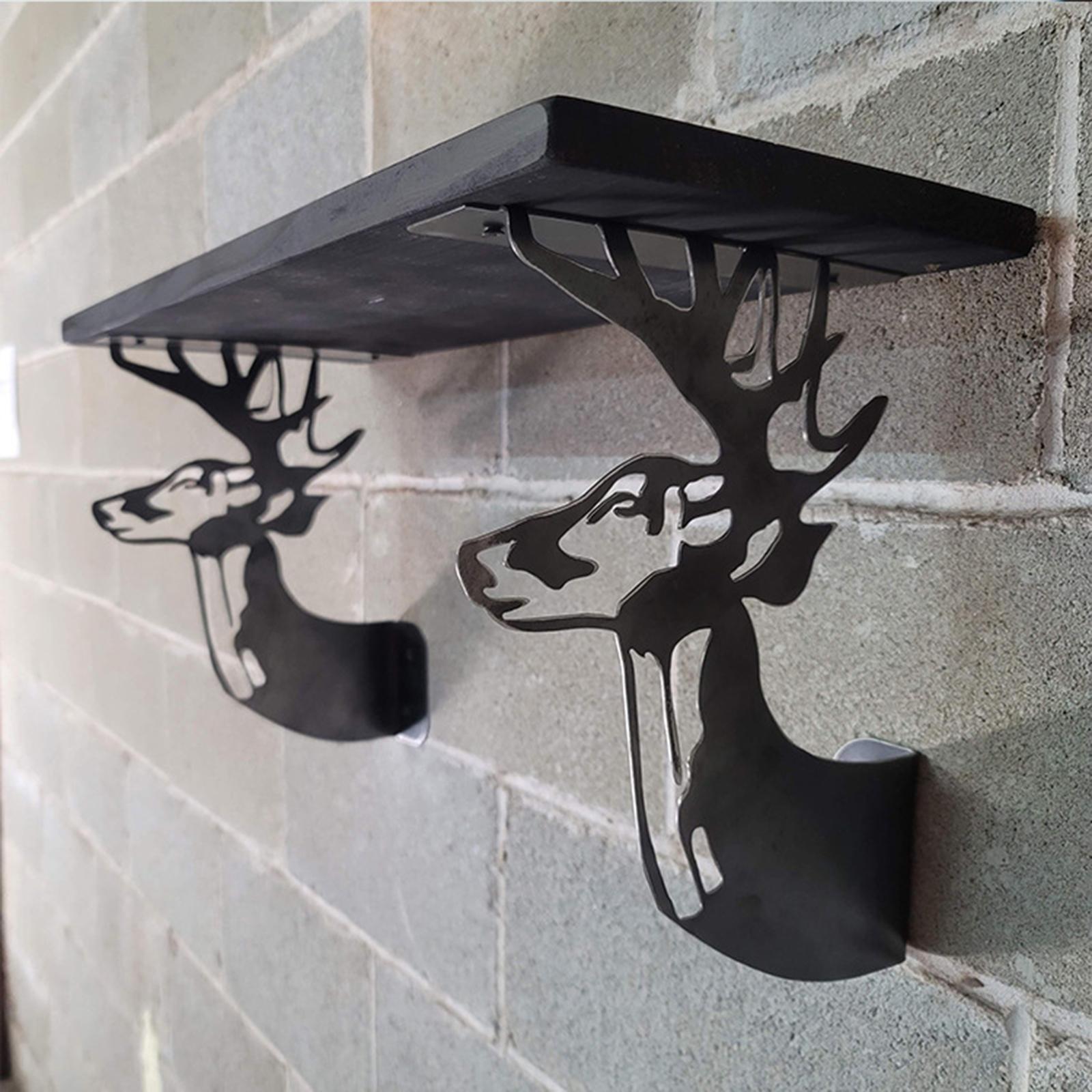 Home Floating Shelf Farmhouse Wall Decor Deer Shape Bracket Rack for Bedroom