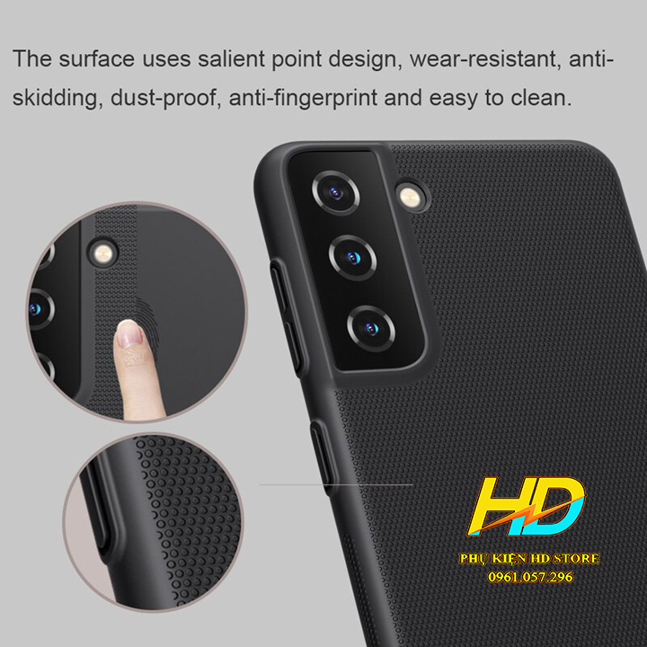 ỐP Lưng Chính Hãng Nillkin Cho Samsung S21 FE Case Cứng Dạng Sần Chống Bám Vân Tay, Ra Mồ Hôi Tay - Hàng Chính Hãng