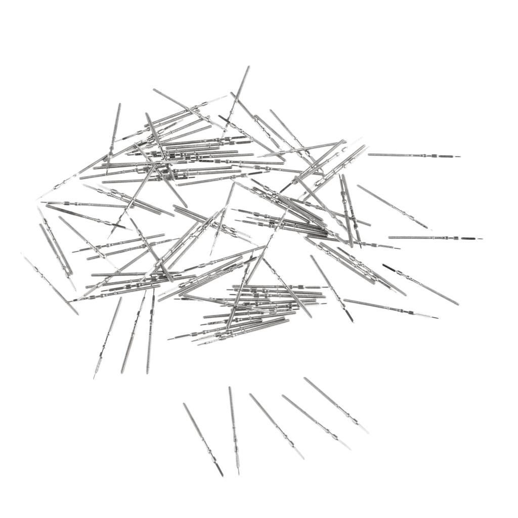 2-7pack 100 Pieces Set Silver Watch Winding Stem for Automatic Movements Tools