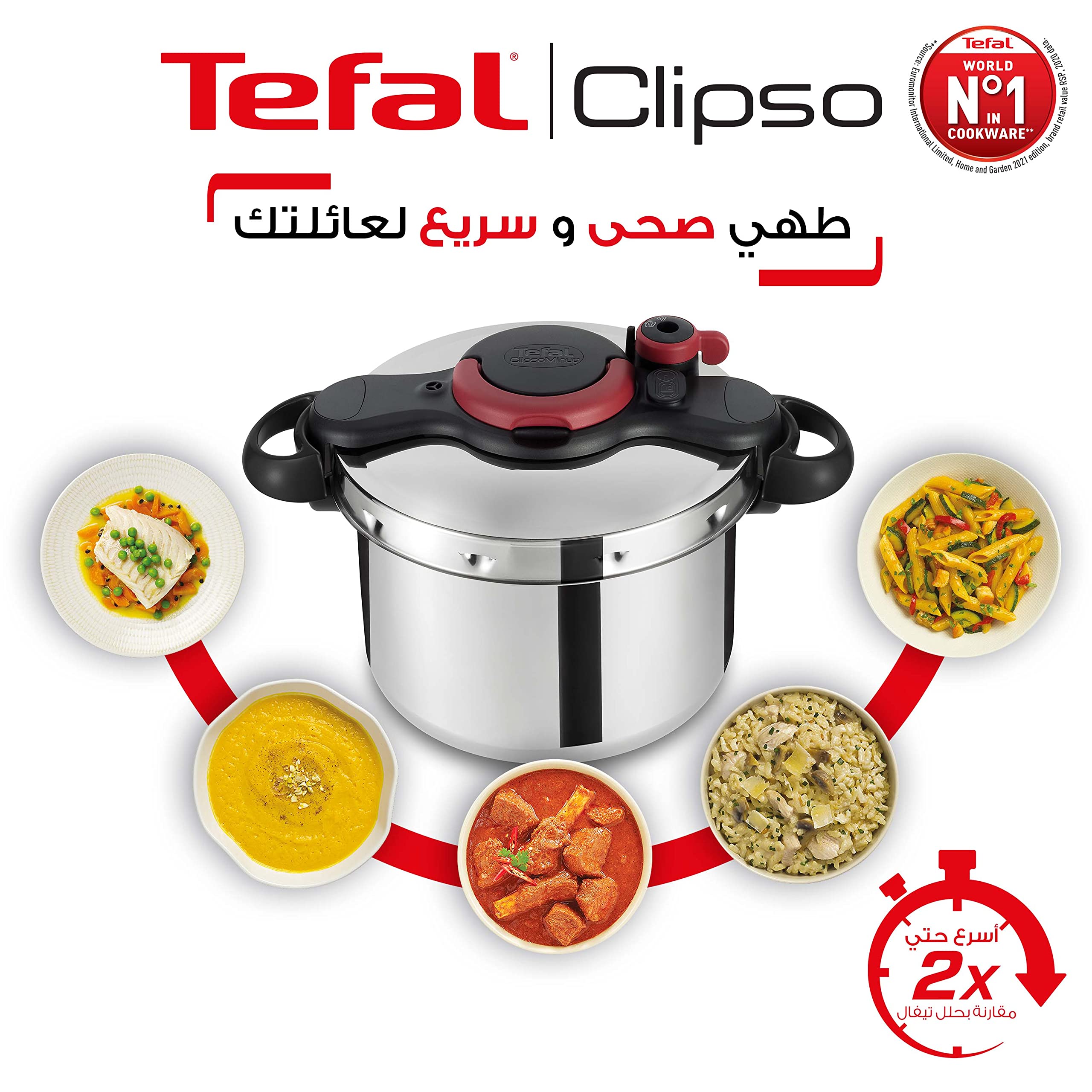 Nồi áp suất Tefal ClipsoMinut Easy P4624966, dung tích 9 lít Hàng Chính Hãng