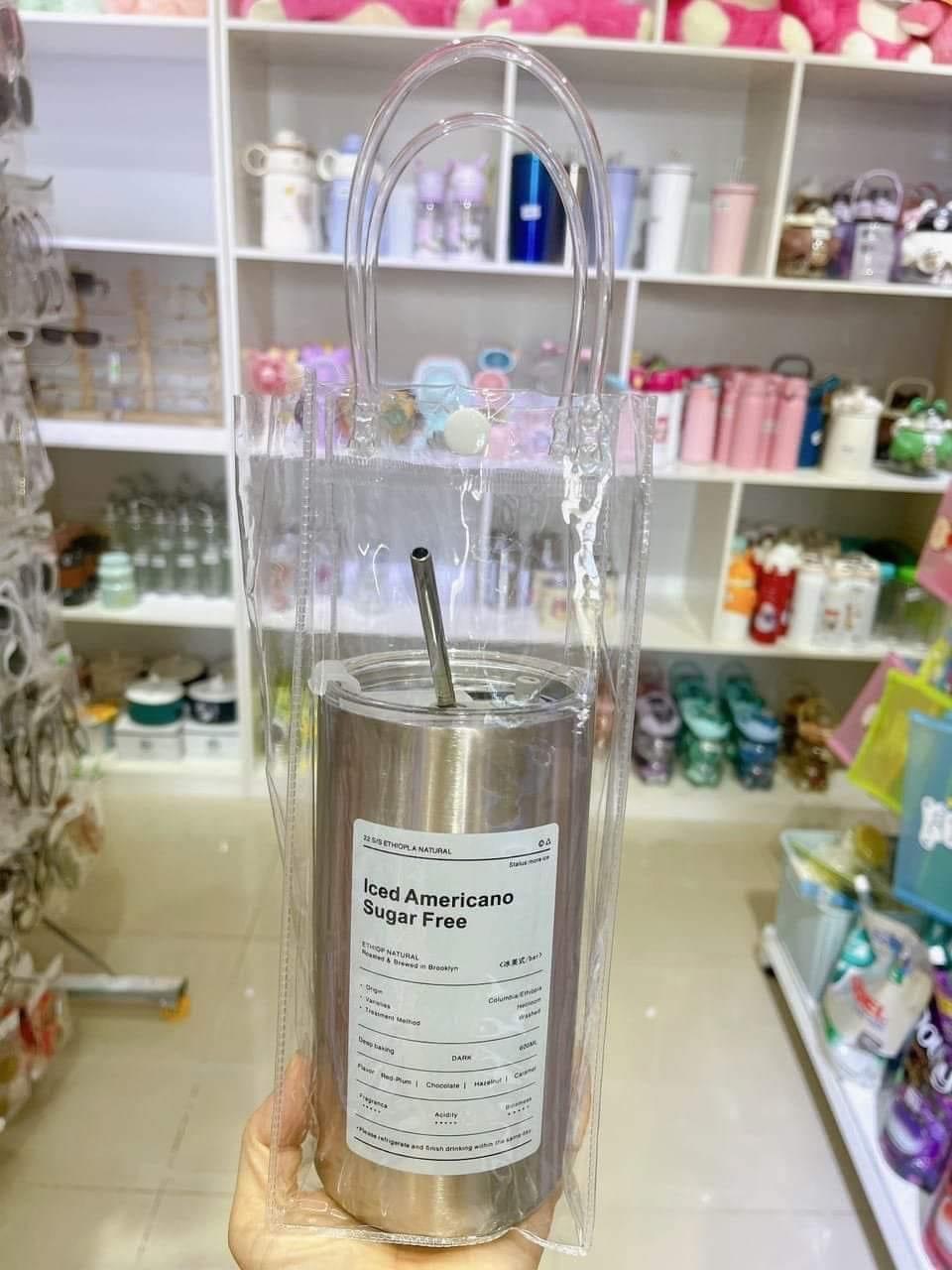 Túi nhựa đựng ly giữ nhiệt trong suốt. Đựng ly, bình, mỹ phẩm, quà tặng...