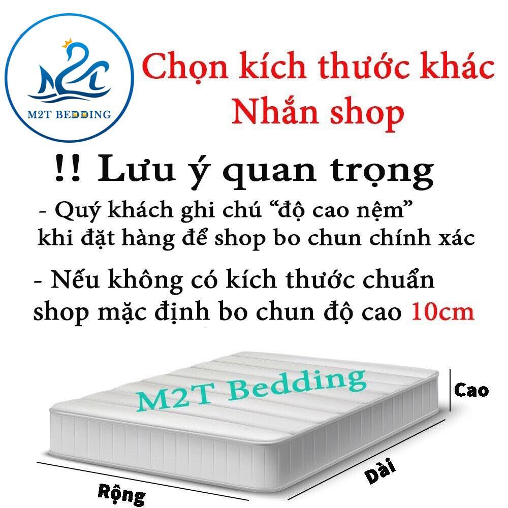 Bộ chăn ga gối Cotton Poly M2T bedding kẻ hồng ga hồng, vỏ chăn mền, drap giường và 2 vỏ gối