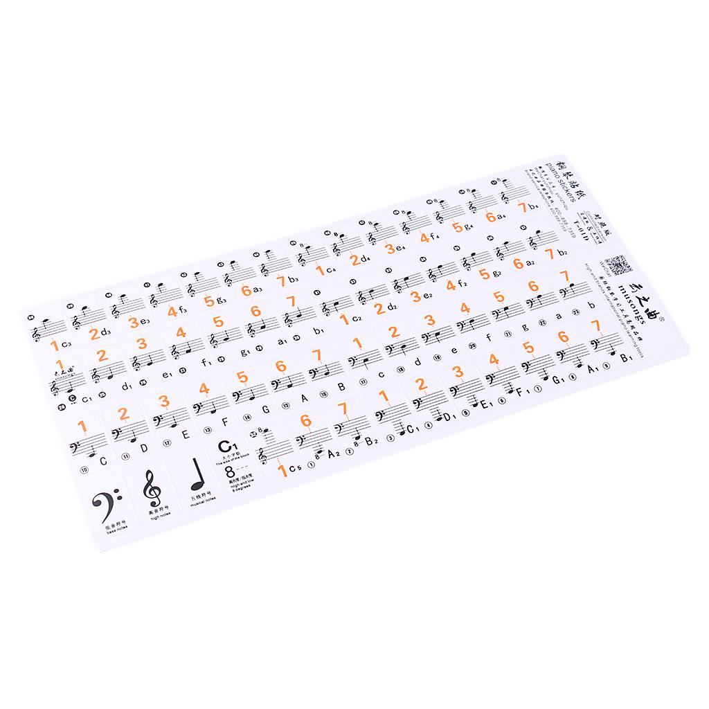 49/61 Key Electronic Piano Sticker 88 Key Music Note Piano Keyboard Stickers