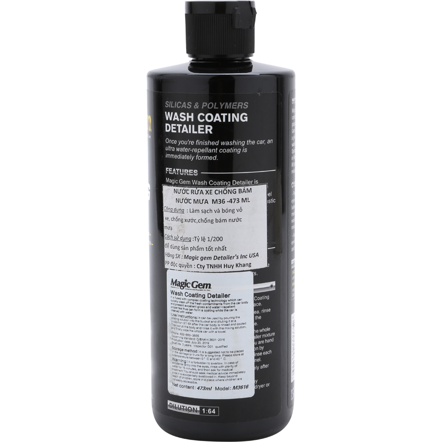 Nước Rửa Xe Chống Bám Nước Mưa Wash Coating Detailer Magic Gem M3616 (473ml)