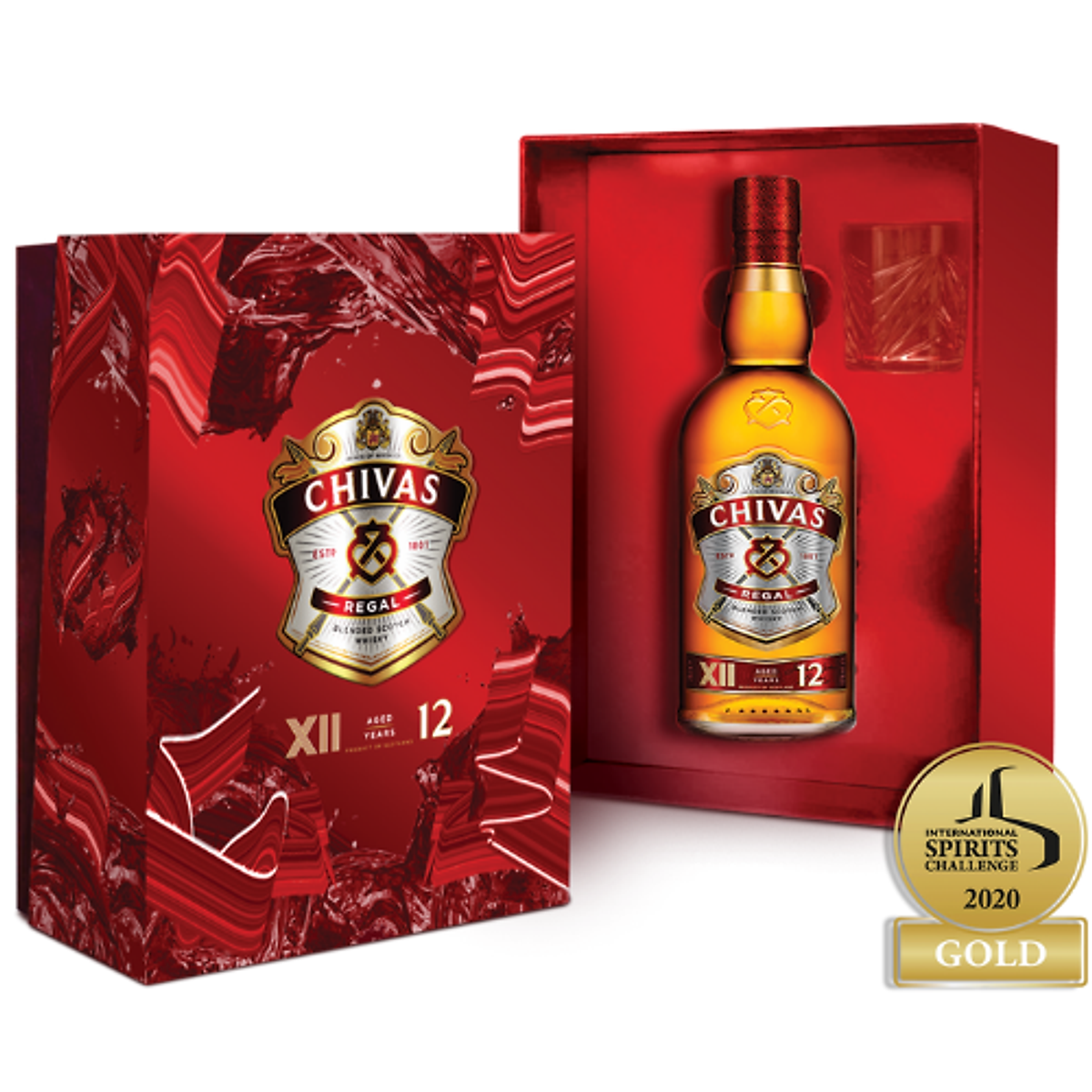Bộ sản phẩm rượu Chivas Regal 12YO 700ml