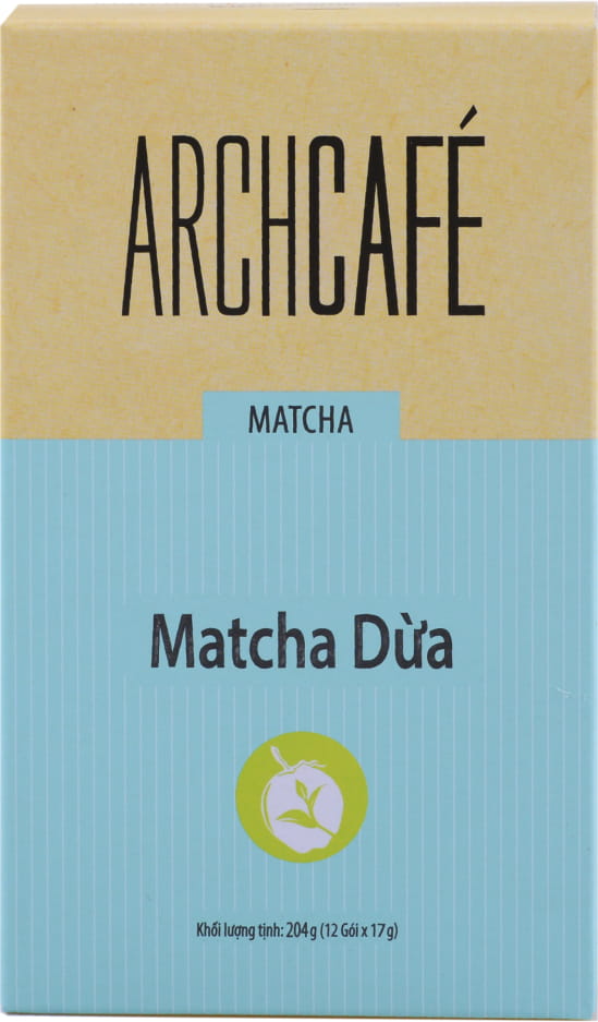 Matcha Dừa - Trà hoà tan Archcafé (hộp 12 gói x 17g)