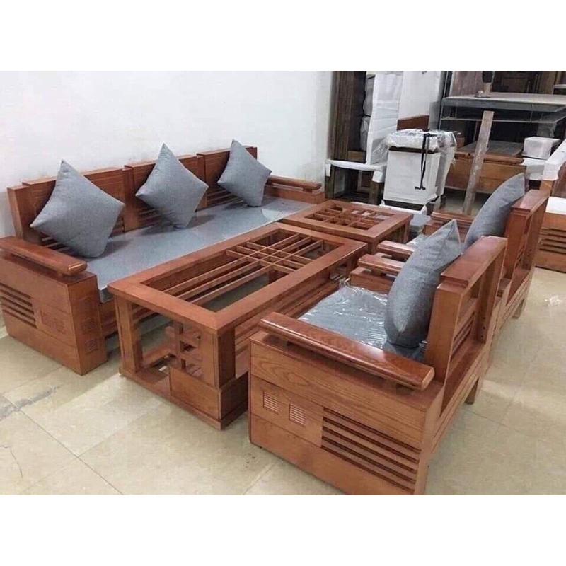 Bộ trứng đối phòng khách gỗ sồi