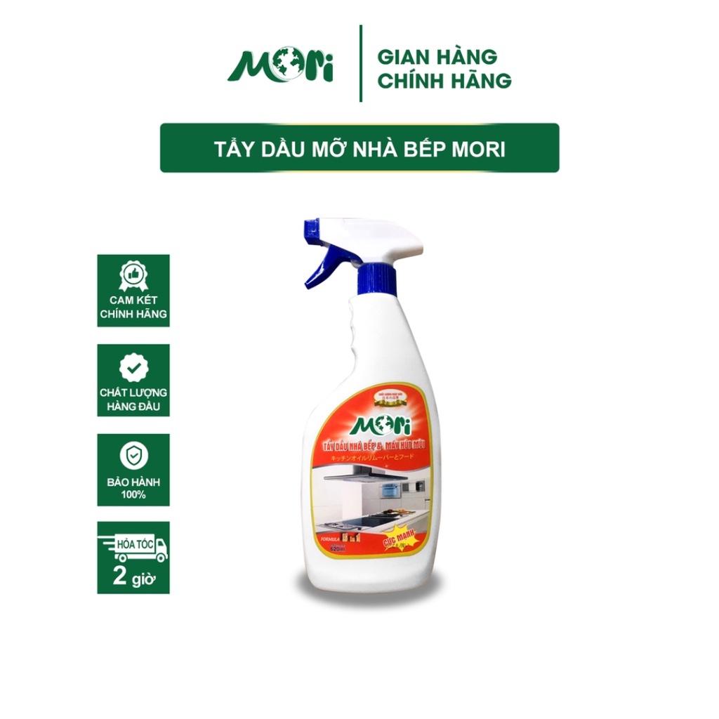 TẨY DẦU MỠ BẾP VÀ TẨY DẦU MỠ MÁY HÚT MÙI MORI, TẨY XOONG NỒI HIỆU QUẢ,TẨY DẦU MỠ SIÊU SẠCH, CHAI 620ML