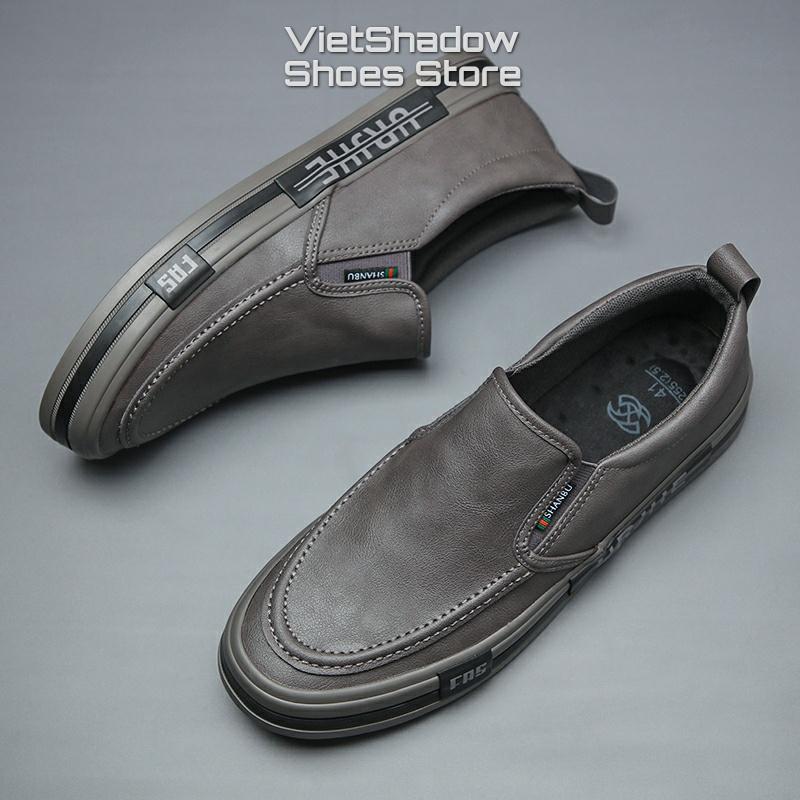 Slip on, giày lười nam thương hiệu Shanbu - Chất liệu da PU, đế cao su 5 màu tuyệt đẹp - Mã SP 22807