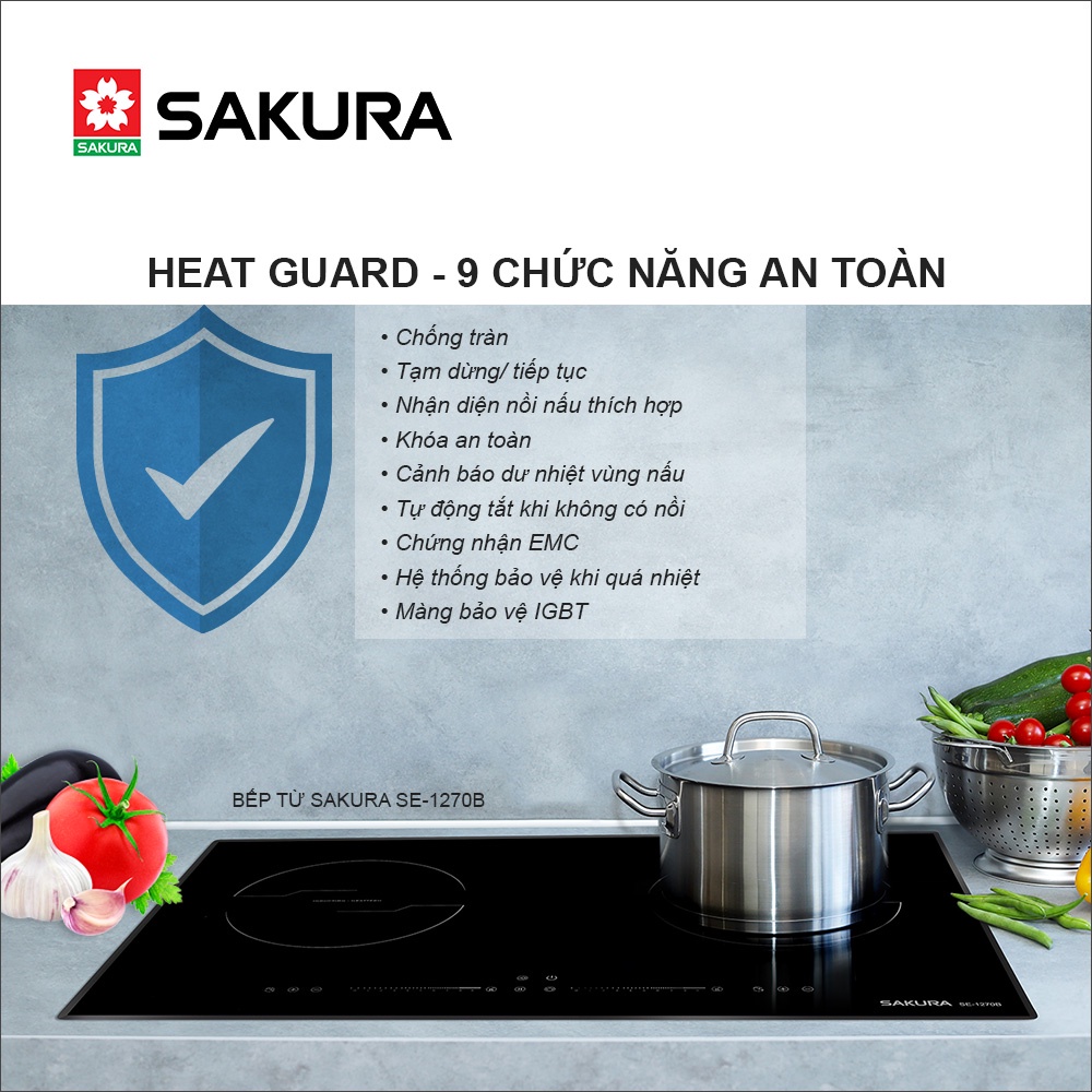 Bếp Từ Đôi Sakura Công Nghệ HEATTECH SE-1270B Hàng Chính Hãng