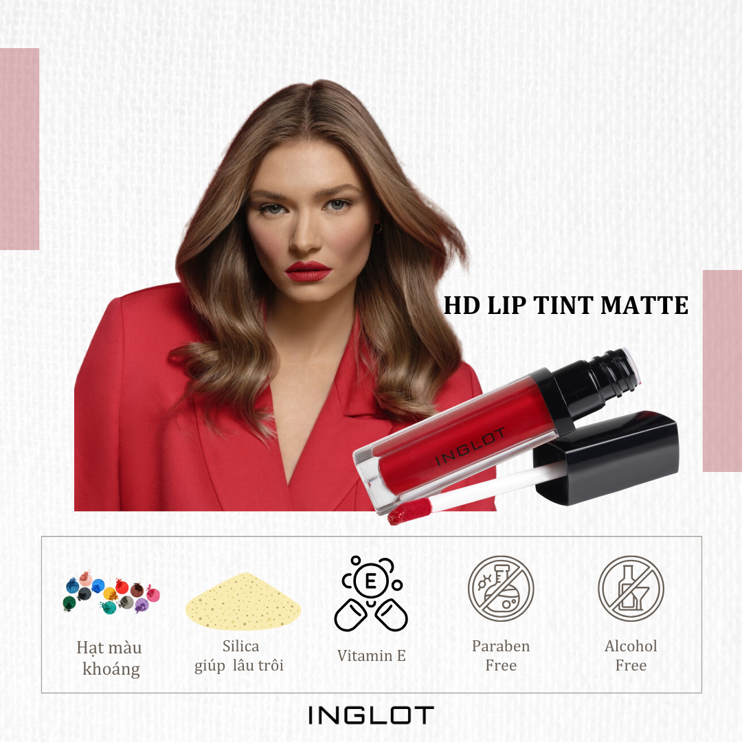 Son kem siêu lì lâu trôi HD Lip Tint Matte Inglot (5.5ml)