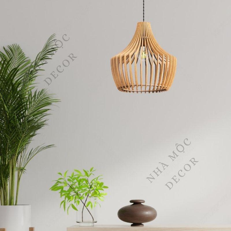 Đèn gỗ thả trần trang trí mẫu TT89