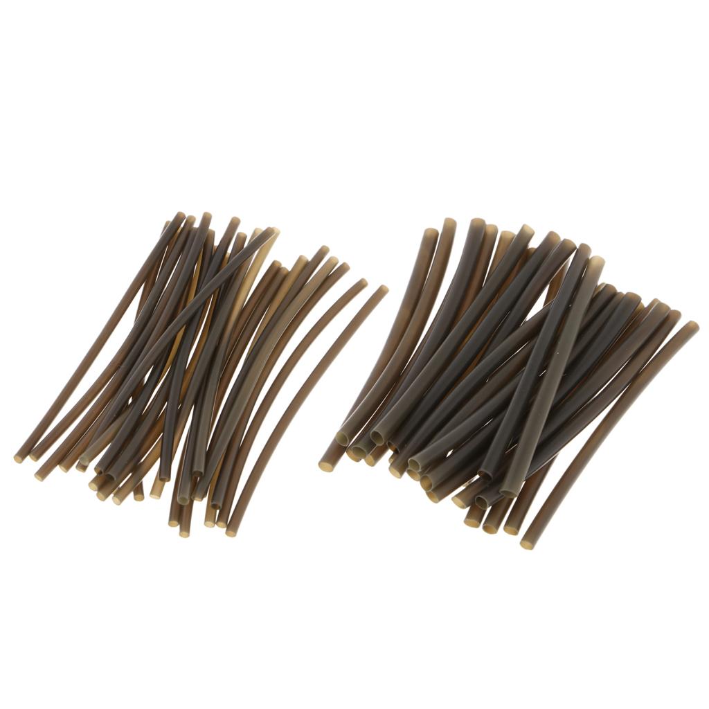 50pcs Diameter 1mm+2mm Heat Shrink Tubing for Fishing Rig Making Tube Carp Fishing Accessory, PVC