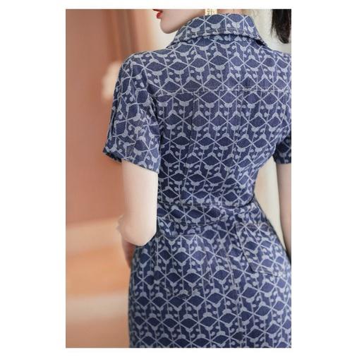 ĐẦM JEAN PHỐI NÚT CAO CẤP