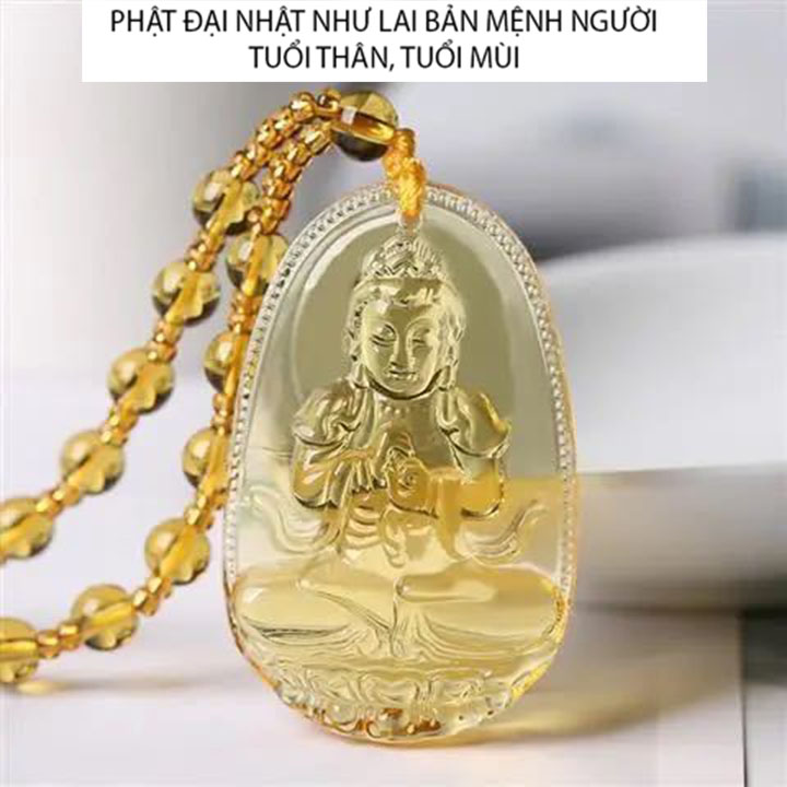 Chuỗi hạt dây chuyền vòng đeo cổ mặt phật bản mệnh người tuổi thân, tuổi mùi - Phật Đại Nhật Như Lai - Mang lại bình an may mắn tài lộc sức khỏe