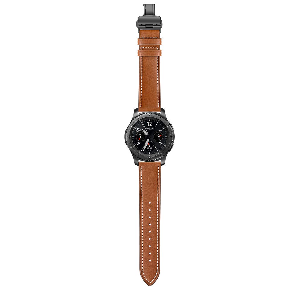 Dây Da Khóa Đen Chống Gãy Galaxy Watch 46 (Size 22mm)