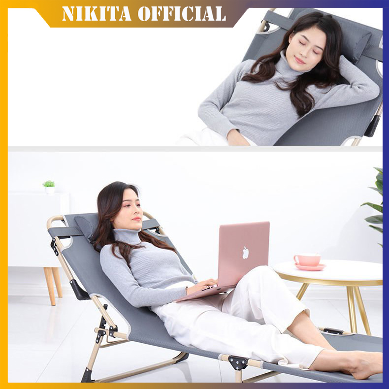 Giường xếp gọn văn phòng NIKITA siêu bền - Khung thép sơn tĩnh điện - Vải bạt 4D