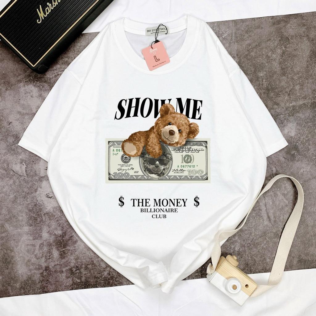 Áo Thun Tay Ngắn Unisex Đủ Size M L XL - GẤU DOLLAR